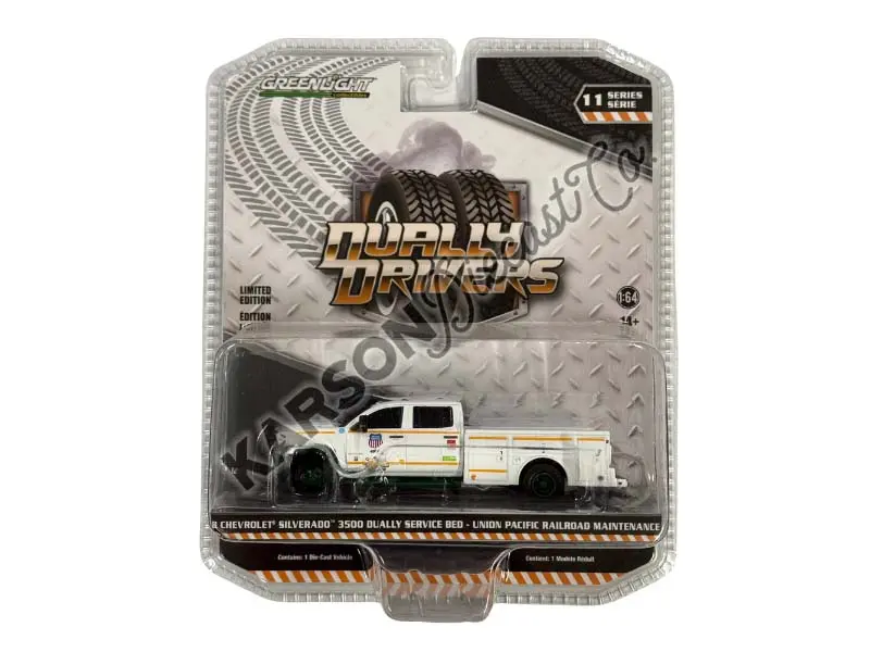 Chase 2018 Chevrolet Silverado 3500 Service Bed Truck - Union Pacific Railroad (Dually Drivers Series 11) Diecast 1:64 Scale Model - Greenlight 46110C 1