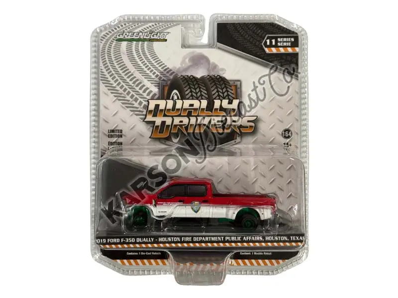 Chase 2019 Ford F-350 Dually - Houston Fire Department Public Affairs Texas (Dually Drivers Series 11) Diecast 1:64 Scale Model - Greenlight 46110D 1