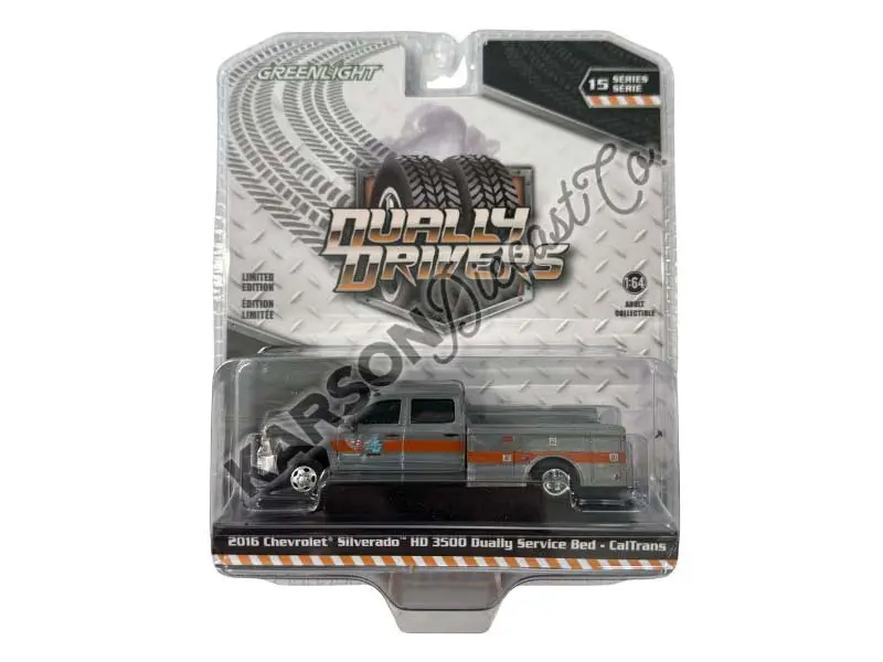 Raw Chase 2016 Chevrolet Silverado 3500 Hd Dually Service Bed – Caltrans (Dually Drivers Series 15) Diecast 1:64 Scale Model - Greenlight 46150C 1