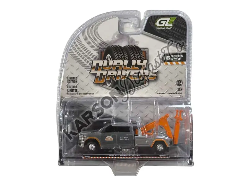 Raw Chase 2022 Ram 3500 Dually Wrecker - Red & Orange (Dually Drivers Series 16) Diecast 1:64 Scale Model - Greenlight 46160E 1