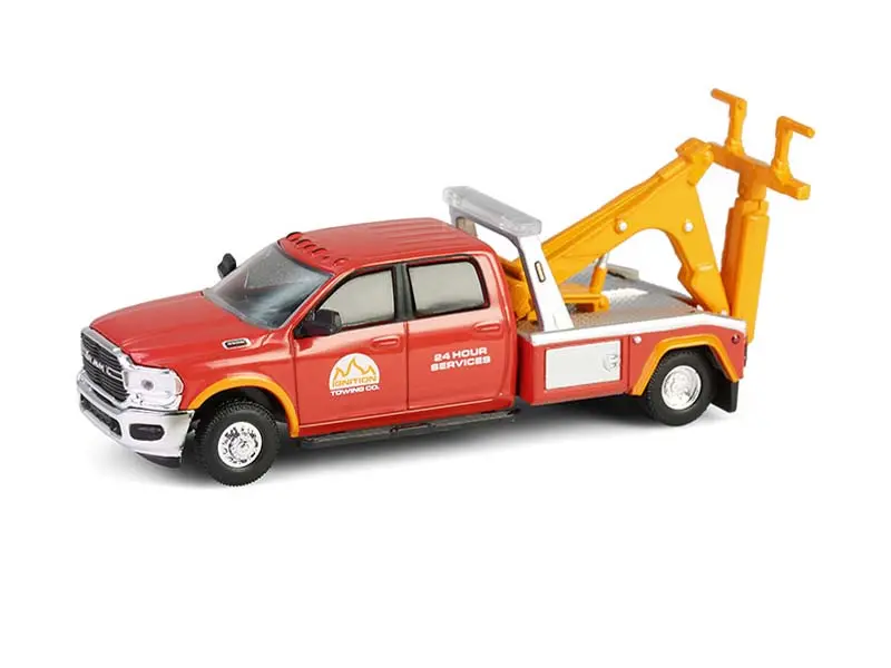 2022 Ram 3500 Dually Wrecker - Red & Orange (Dually Drivers Series 16) Diecast 1:64 Scale Model - Greenlight 46160E 1