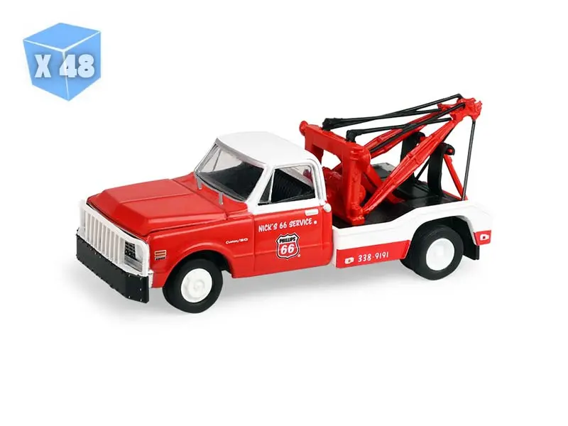 Pre-Order - 48 Pack 1971 Chevrolet C-30 Dually Wrecker - Phillips 66 (Dually Drivers Series 17) Diecast 1:64 Scale Model - Greenlight 46170A 1