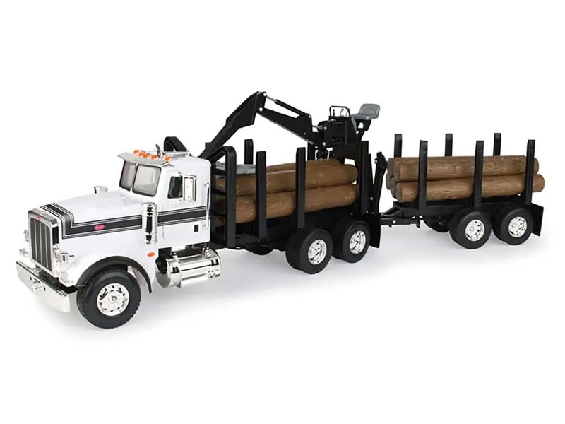 Peterbilt Model 367 Log Truck W/ Pup Trailer And Logs (Big Farm) 1:16 Scale Model - Ertl 46720 1