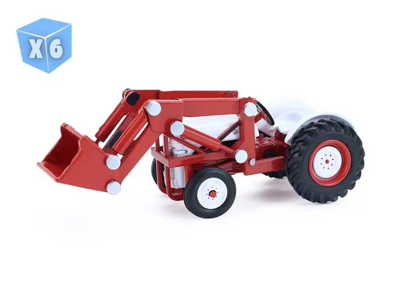 6 Pack 1952 Ford 8N – Red & White (Down On The Farm Series 11) Diecast 1:64 Scale Model - Greenlight 48110C 1