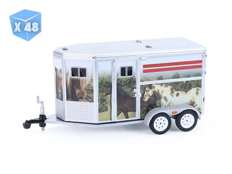 48 Pack Horse Trailer - Custom Horse Wrap (Down On The Farm Series 11) Diecast 1:64 Scale Model - Greenlight 48110F 1