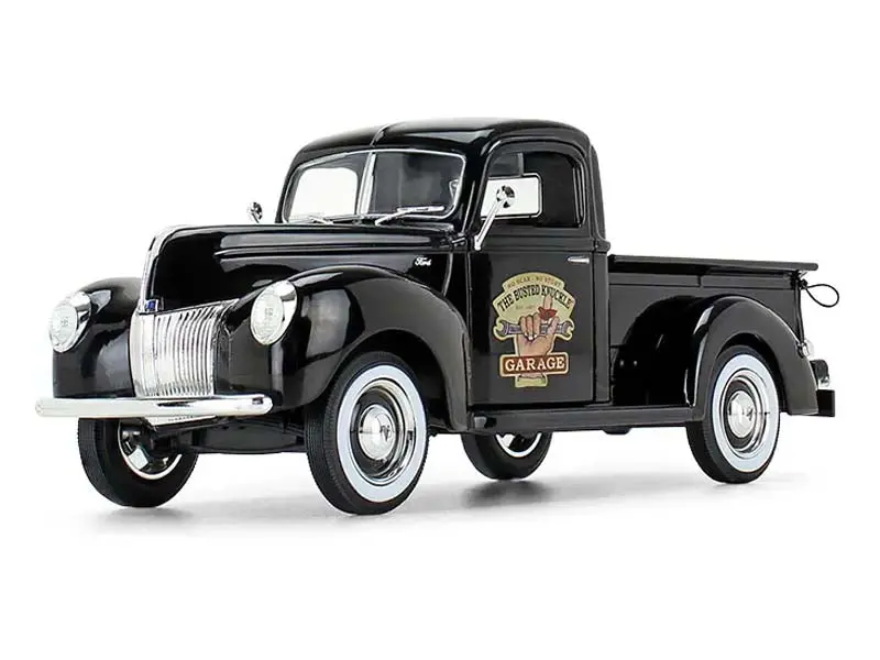 1940 Ford Pickup Truck Black (The Busted Knuckle Garage) Diecast 1:25 Scale Model - First Gear 49-0393B4 1