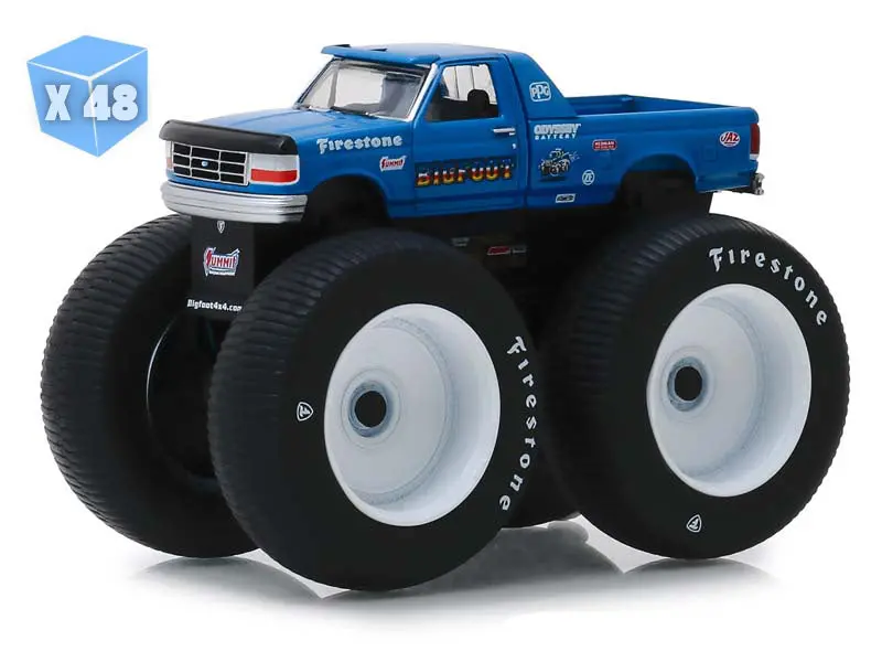 Pre-Order - 48 Pack 1996 Ford F-250 Monster Truck Bigfoot #5 (Kings Of Crunch Series 4) Diecast 1:64 Scale Model - Greenlight 49040E 1