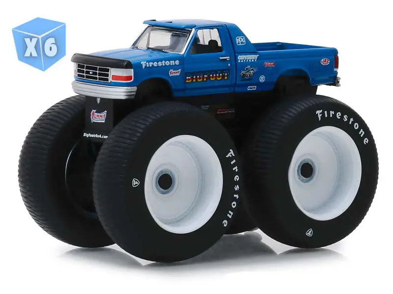 Pre-Order - 6 Pack 1996 Ford F-250 Monster Truck Bigfoot #5 (Kings Of Crunch Series 4) Diecast 1:64 Scale Model - Greenlight 49040E 1
