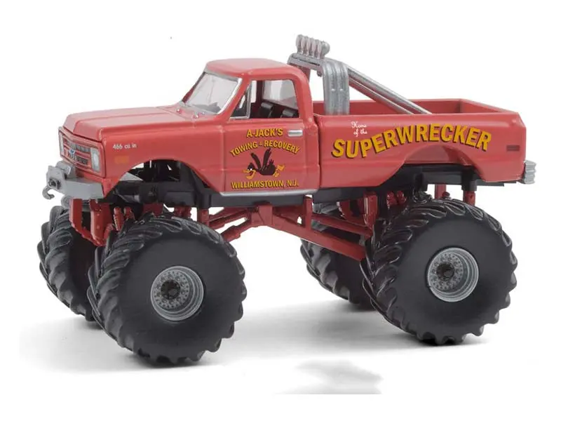 1968 Chevrolet K-10 Monster Truck Orange - Superwrecker (Kings Of Crunch) Series 8 Diecast 1:64 Model - Greenlight 49080A 1