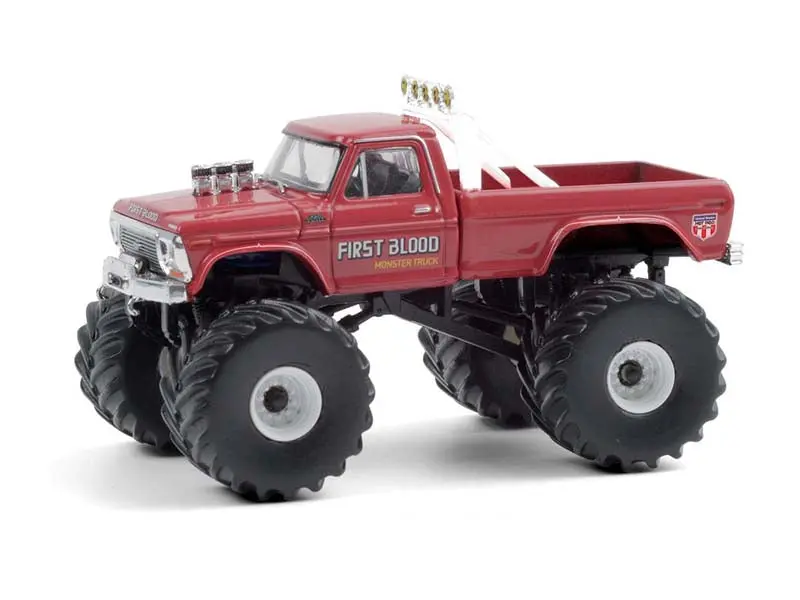 1978 Ford F-250 Monster Truck Red - First Blood (Kings Of Crunch Series 8) Diecast 1:64 Scale Model - Greenlight 49080C 1