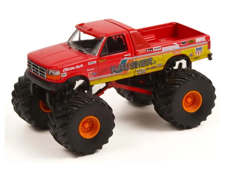1993 Ford F-250 Monster Truck - Krimson Krusher Ii (Kings Of Crunch) Series 10 Diecast 1:64 Scale Model - Greenlight 49100F 1
