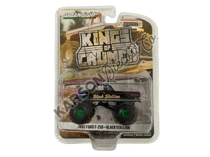Chase 1992 Ford F-250 Monster Truck - Black Stallion (Kings Of Crunch Series 11) Diecast 1:64 Scale Model - Greenlight 49110E 1