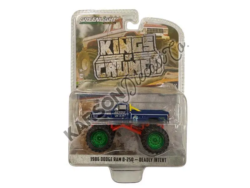 Chase 1986 Dodge Ram D-250 Monster Truck - Deadly Intent (Kings Of Crunch Series 13) Diecast 1:64 Scale Model - Greenlight 49130E 1