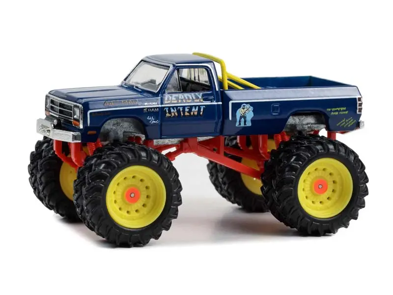 1986 Dodge Ram D-250 Monster Truck - Deadly Intent (Kings Of Crunch Series 13) Diecast 1:64 Scale Model - Greenlight 49130E 1