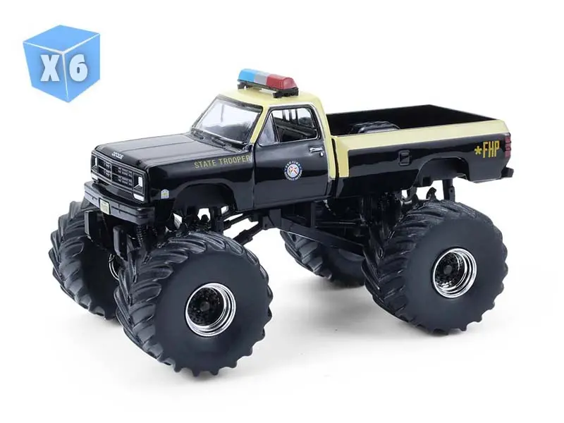 6 Pack 1983 Dodge Ram W350 - Florida Highway Patrol (Kings Of Crunch Special Edition – Hot Pursuit) Diecast 1:64 Scale Model - Greenlight 49170C 1