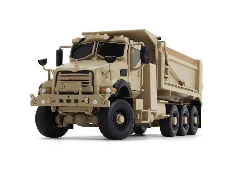 Mack Defense M917a3 Heavy Dump Truck - Tan Diecast 1:50 Scale Model - First Gear 50-3495 1