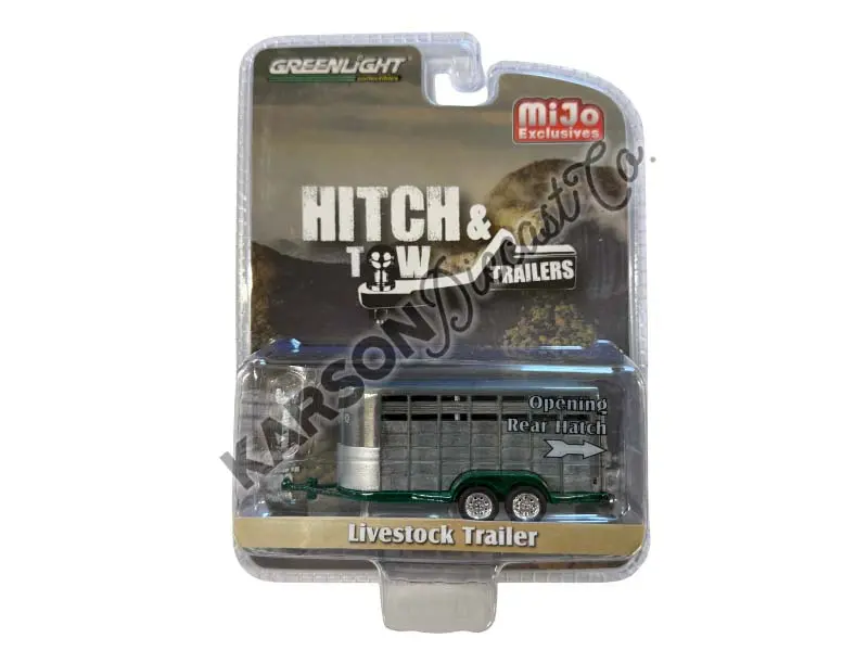 Raw Chase Livestock Trailer - White (Hitch & Tow Trailers) Diecast 1:64 Scale Model - Greenlight 51212 1