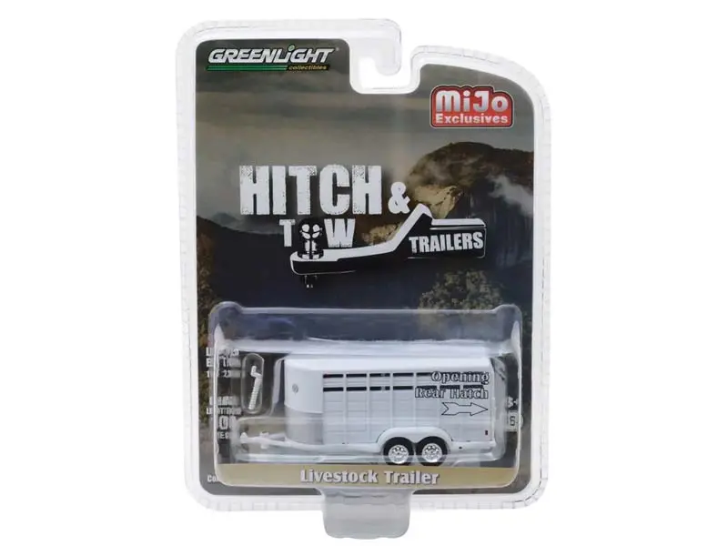 Livestock Trailer - White (Hitch & Tow Trailers) Diecast 1:64 Scale Model - Greenlight 51212 1