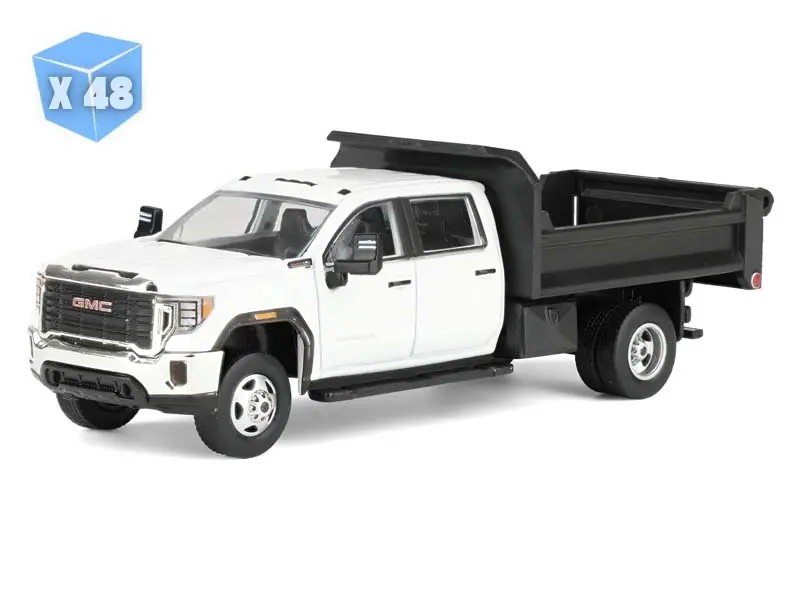 48 Pack 2022 Gmc Sierra 3500Hd W/ Dump Bed - Summit White Diecast 1:64 Scale Model - Karson Diecast Co. 51563A 1