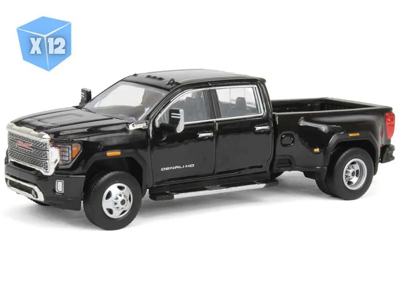 12 Pack 2022 Gmc Sierra 3500 Denali Dually - Ebony Twilight Metallic (2Nd Edition) Diecast 1:64 Scale Model - Karson Diecast Co. 51678A 1