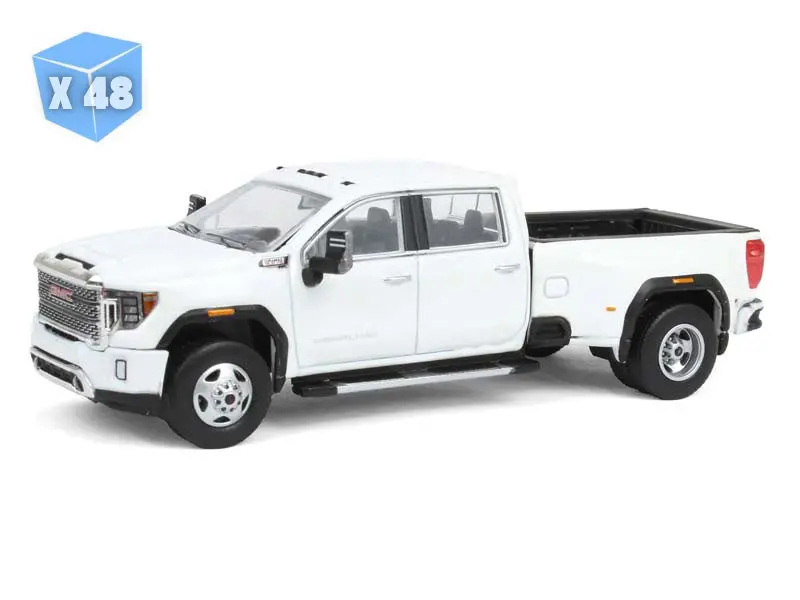 48 Pack 2022 Gmc Sierra 3500 Denali Dually - White Frost (2Nd Edition) Diecast 1:64 Scale Model - Karson Diecast Co. 51678B 1