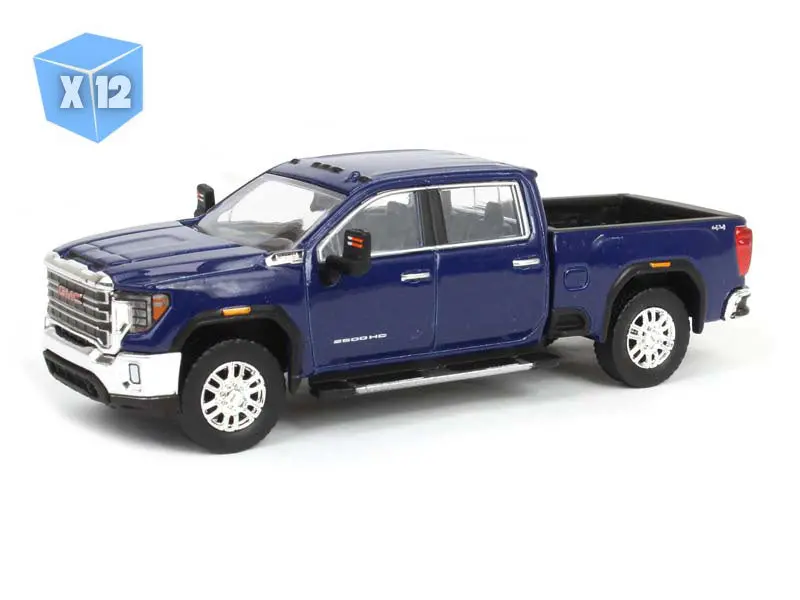 Pre-Order - 12 Pack 2022 Gmc Sierra 2500Hd Slt - Pacific Blue Diecast 1:64 Scale Model - Karson Diecast Co. 51708B 1