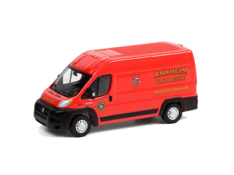 2018 Ram Promaster 2500 Cargo High Roof "Anaheim Fire & Rescue" Route Runners Series 3 Diecast 1:64 Scale Model - Greenlight 53030D 1