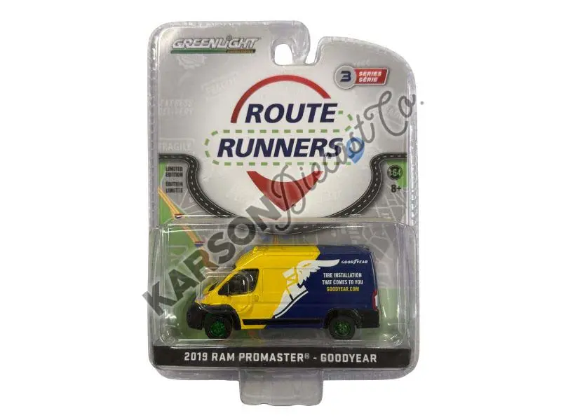 Chase 2019 Ram Promaster 2500 Cargo High Roof - Goodyear Tire (Route Runners Series 3) Diecast 1:64 Scale Model - Greenlight 53030E 1