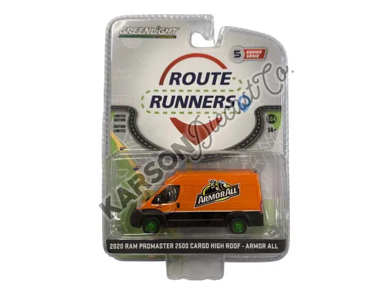 Chase 2020 Ram Promaster 2500 Cargo High Roof - Armor All (Route Runners Series 5) Diecast 1:64 Scale Model - Greenlight 53050E 1