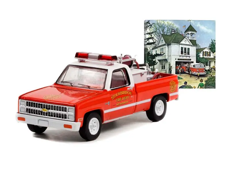 1981 Chevrolet K20 Scottsdale - Stockbridge Fire Department (Norman Rockwell Series 4) Diecast 1:64 Scale Model - Greenlight 54060E 1