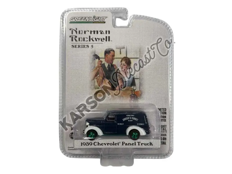 Chase 1939 Chevrolet Panel Truck - Grocery & Market Delivery (Norman Rockwell Series 5) Diecast 1:64 Scale Model - Greenlight 54080A 1