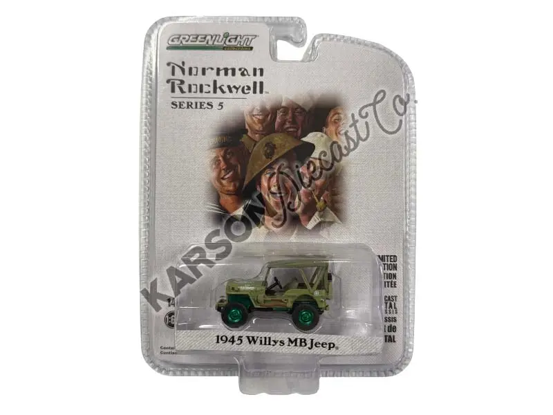 Chase 1945 Willys Mb Jeep - U.S. Army (Norman Rockwell Series 5) Diecast 1:64 Scale Model - Greenlight 54080B 1