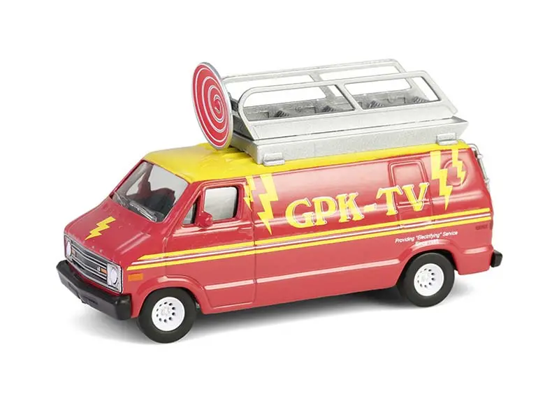 1976 Dodge B-100 W/ Roof Mounted Satellite Dish - Dish Grace (Garbage Pail Kids Series 7) Diecast 1:64 Scale Model - Greenlight 54110D 1