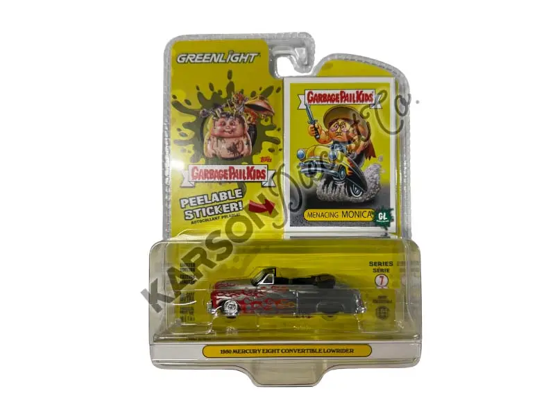Raw Chase 1950 Mercury Eight Convertible Lowrider - Menacing Monica (Garbage Pail Kids Series 7) Diecast 1:64 Scale Model - Greenlight 54110F 1