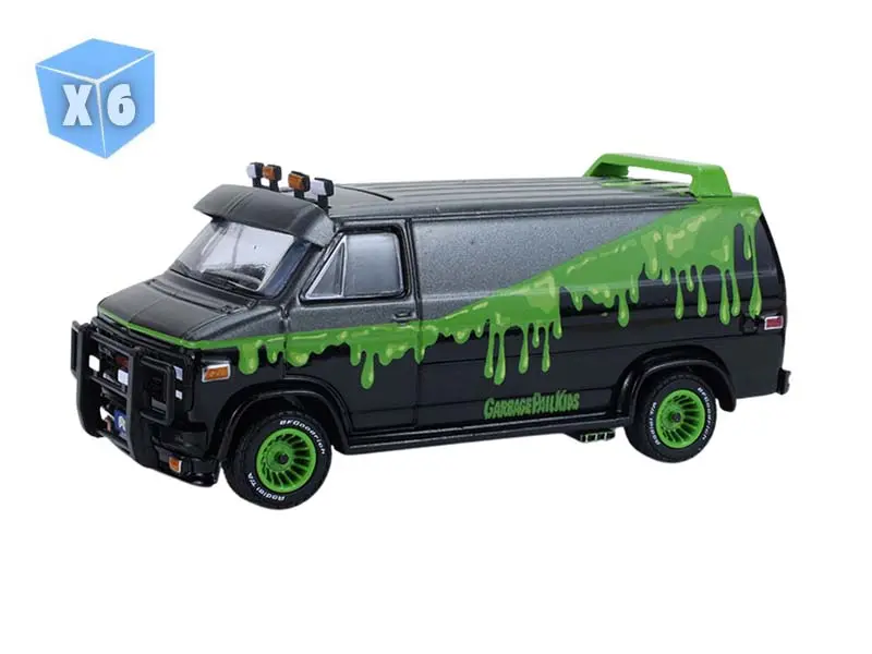 6 Pack 1983 Gmc Vandura - Petey Da Fool (Garbage Pail Kids Series 8) Diecast 1:64 Scale Model - Greenlight 54120A 1