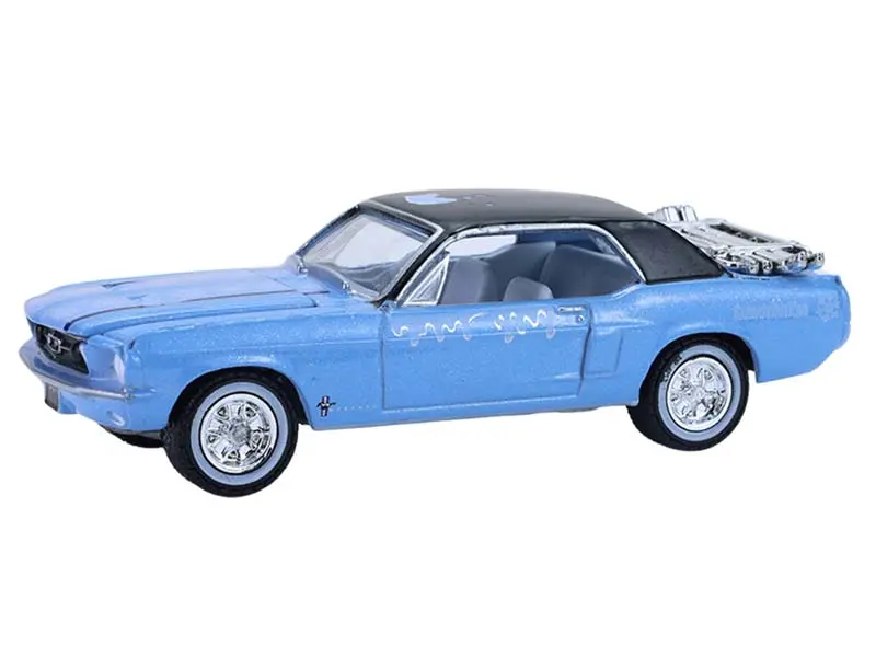 1967 Ford Mustang Coupe W/ Trunk Ski Rack And Skis – Skiin’ Ian (Garbage Pail Kids Series 8) Diecast 1:64 Scale Model - Greenlight 54120B 1