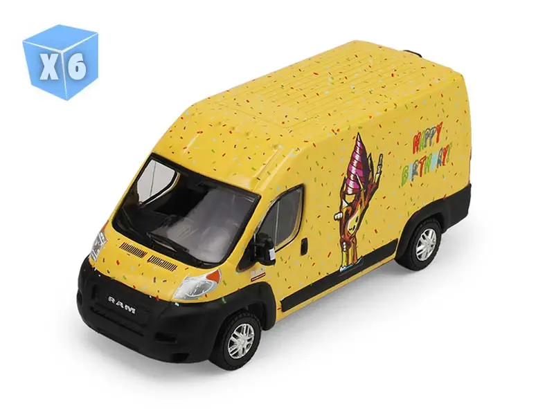 Pre-Order - 6 Pack 2019 Ram Promaster 2500 - Dead Ted (Garbage Pail Kids Series 9 - 40Th Anniversary) Diecast 1:64 Scale Model - Greenlight 54130B 1