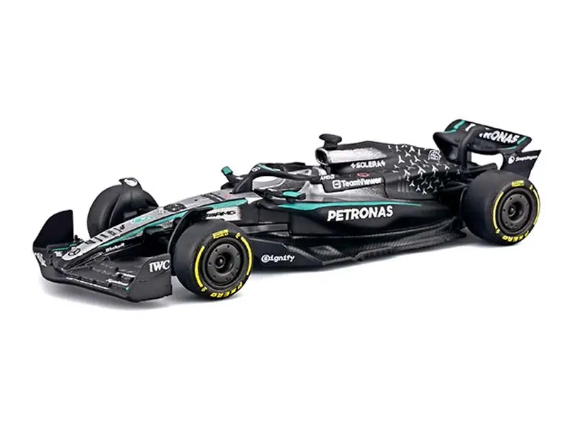 F1 2025 Mercedes Amg F1 W16 #63 George Russell (Formula Racing) Diecast 1:64 Scale Model - Bburago 58002Gr 1