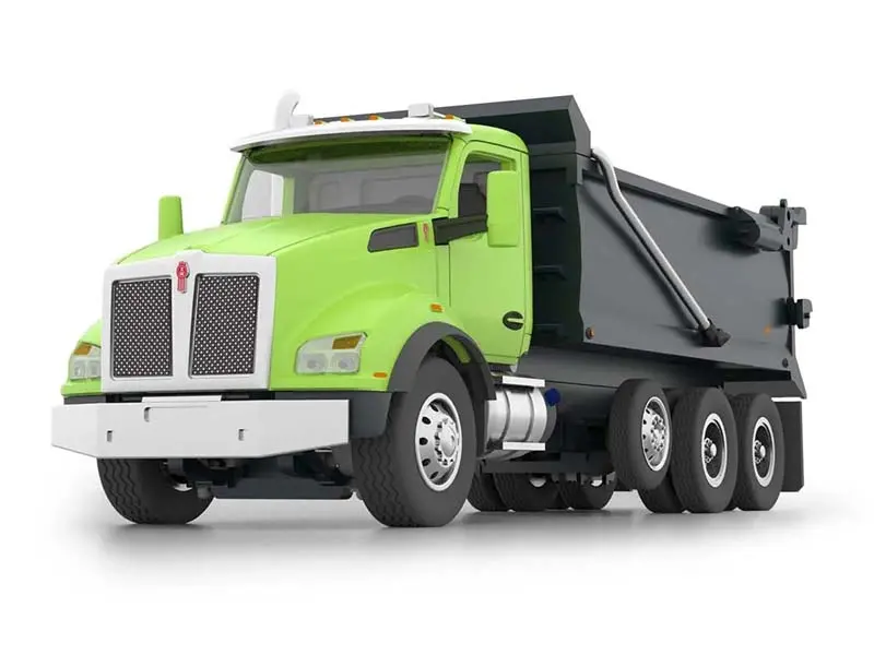 Kenworth T880 Rogue Dump - Lime Green / Black Diecast 1:64 Scale Model - First Gear 60-1413 1