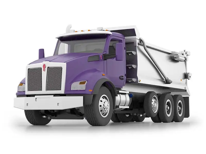 Kenworth T880 Rogue Dump - Purple & Chrome Diecast 1:64 Scale Model - First Gear 60-1414 1