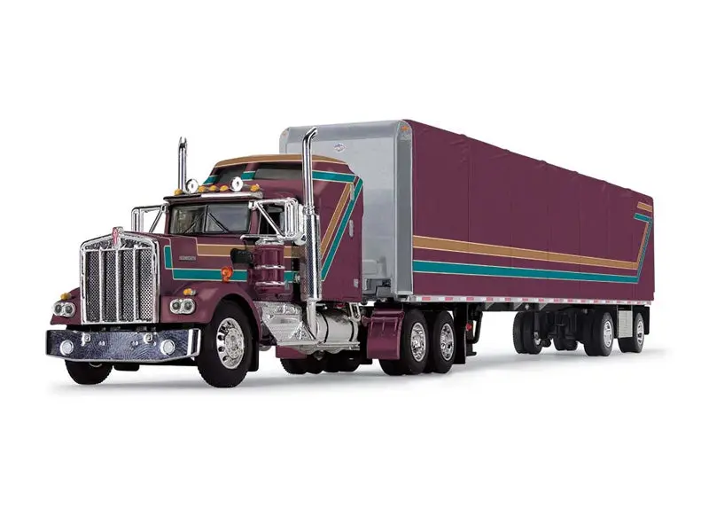 Kenworth W900a & 53' Utility Roll Tarp Trailer Diecast 1:64 Scale Model - Dcp 60-1618 1