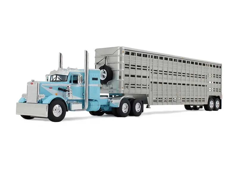 Peterbilt Model 351 W/ 36" Vintage Sleeper & 45' Wilson Vintage Livestock Trailer Diecast 1:64 Scale Model - Dcp 60-1816 1