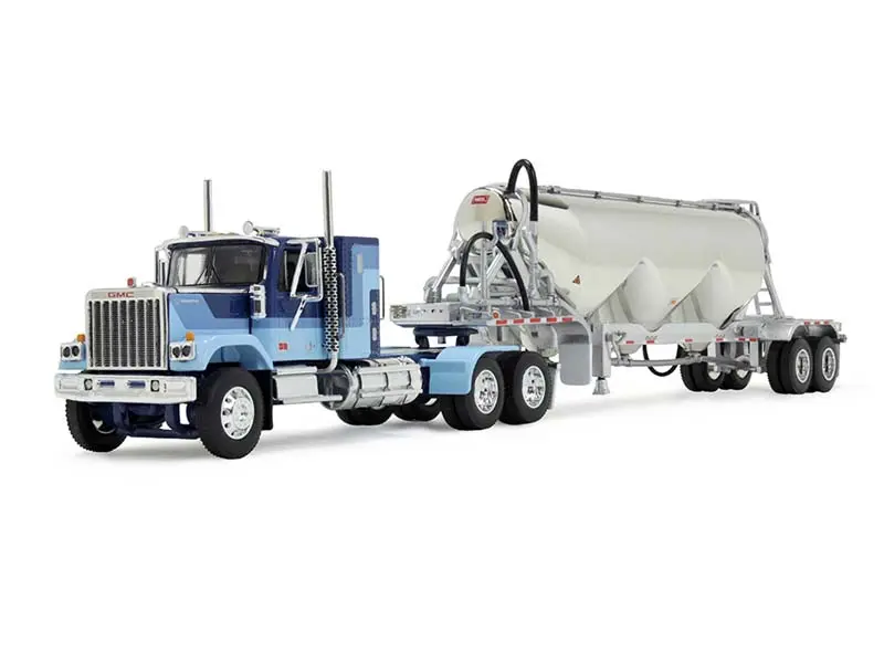 Gmc General W/ 34" Flat Top Sleeper & Heil Pneumatic Tank Trailer Diecast 1:64 Scale Model - Dcp 60-1924 1