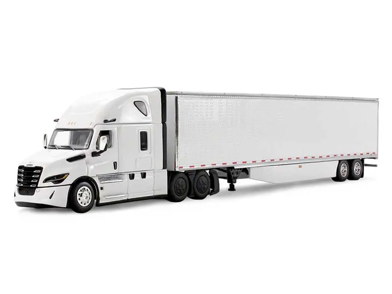 Freightliner Fifth Generation Cascadia Raised Roof Sleeper - White W/ 53' Utility Trailer Diecast 1:64 Scale Model - Dcp 60-2087 1