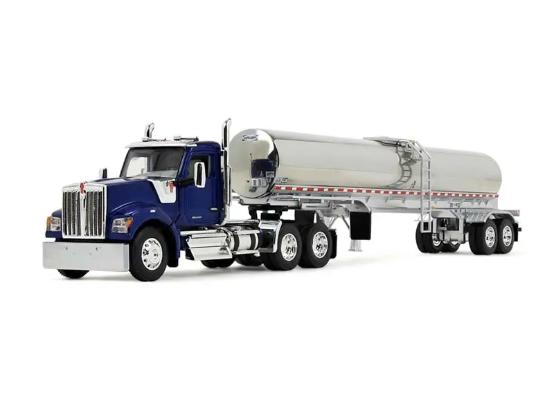 Kenworth W990 Day Cab W/ Walker Food Grade Tank Trailer - Viper Blue Diecast 1:64 Scale Model - Dcp 60-2094 1