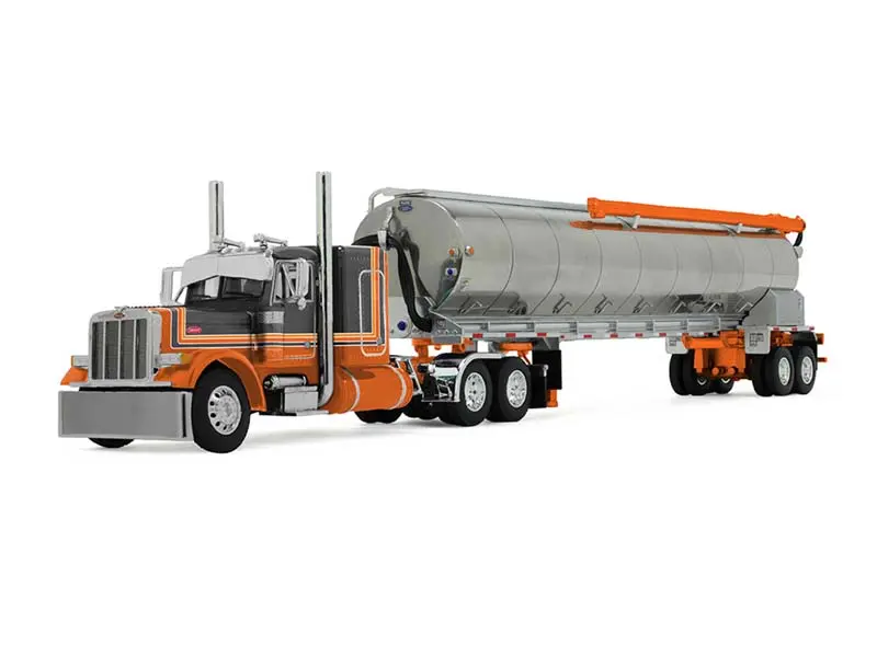 Peterbilt Model 379 W/ 48" Flat Top Sleeper & Walinga Bulk Feed Trailer Diecast 1:64 Scale Model - Dcp 60-2128 1