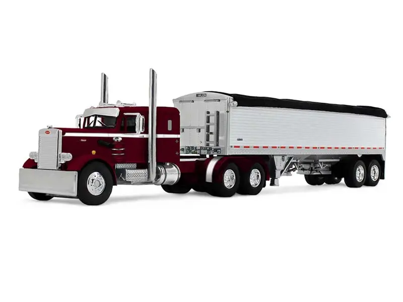 Peterbilt Model 351 W/ 36" Sleeper & 45' Wilson Pacesetter Grain Trailer Diecast 1:64 Scale Model - Dcp 60-2218 1