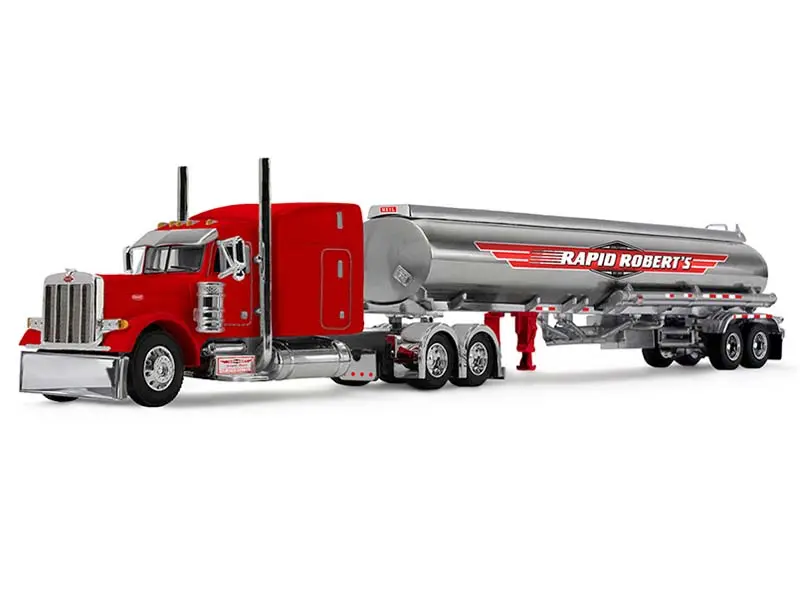 Peterbilt Model 379 W/ 63 Mid-Roof Sleeper And Heil Fuel Tanker Trailer (Rapid Roberts) Diecast 1:64 Scale Model - Dcp 60-2251 1