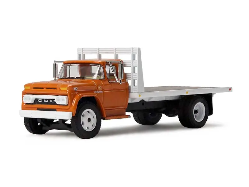 Pre-Order Gmc 4000 Flatbed Truck - Omaha Orange Diecast 1:64 Scale Model - Dcp 60-2259 1