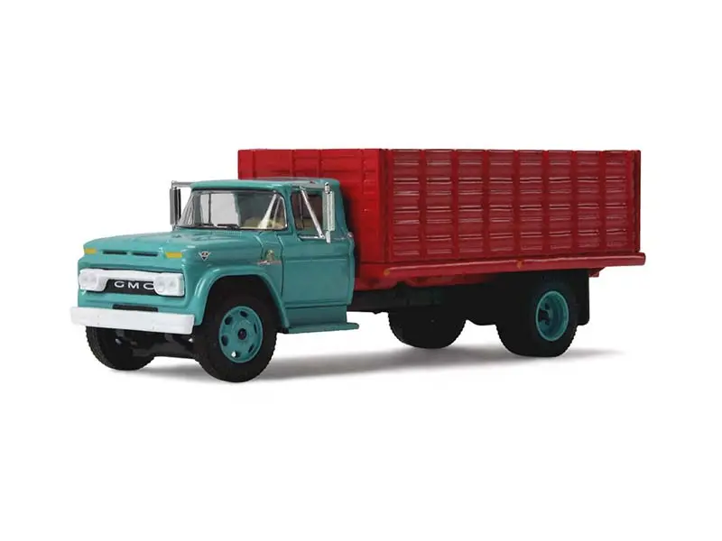 Pre-Order Gmc 4000 Grain Truck - Turquoise/Red Diecast 1:64 Scale Model - Dcp 60-2260 1